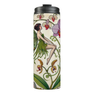 Orchid Fairy Flower Illustration Thermal Tumbler