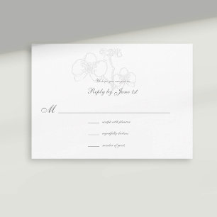 Orchid Faux Embossed Calligraphy Wedding Response