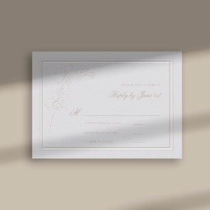 Orchid Faux Embossed Frame Formal Wedding Response