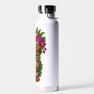 Orchid Flame Tiki Mask Water Bottle