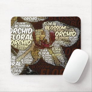 Orchid, Floral, Blossom Typography Embedded Photo Mouse Pad