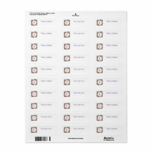 ORCHID FLORAL FRAME RETURN ADDRESS LABEL