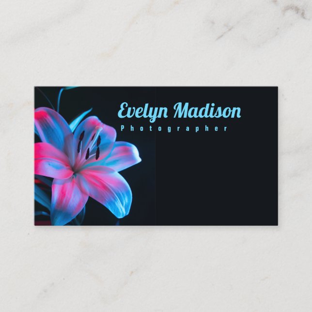 Orchid flower against black gue65567 business card (Front)