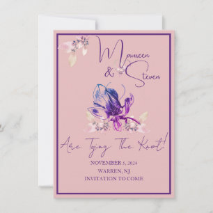 Orchid Flower Dusty Rose Save The Date Invitation