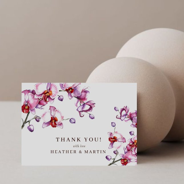 Orchid Flower Elegant Botanical Garden Thank You Card (Creator Uploaded)