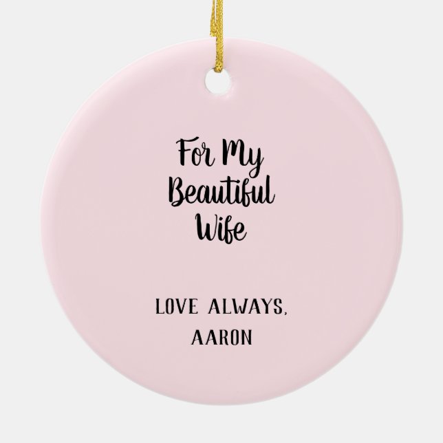 Orchid Flower for my Beautiful Wife Ceramic Ornament (Back)