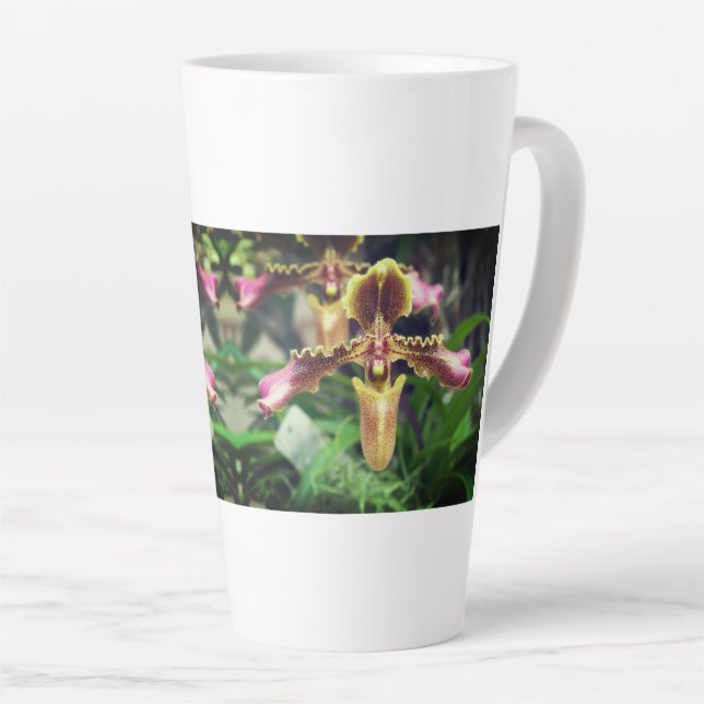 Orchid flower latte mug (Right Angle)