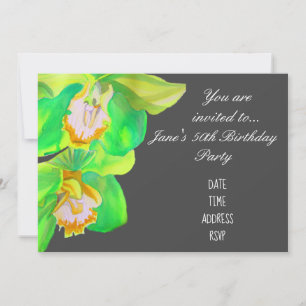 Orchid flower modern design 50th Birthday Invitation