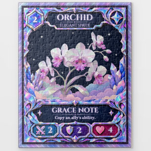 Orchid Flower, Rainbow Foil Art Jigsaw Puzzle