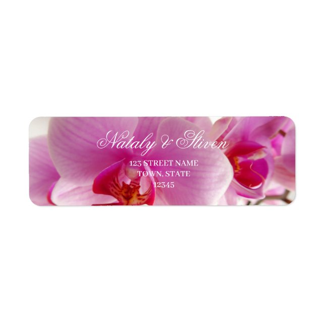 Orchid flower return address label (Front)
