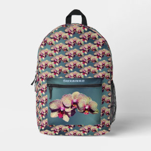 Orchid Flower Trio Personalised Printed Backpack