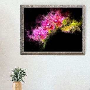 Orchid flower watercolor - pink bb 01 photo print