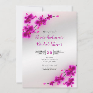Orchid Flowers Elegant Floral Bridal Shower Invitation