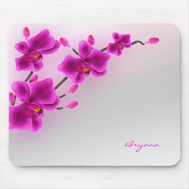 Orchid Flowers Elegant Floral Mouse Pad (Front)