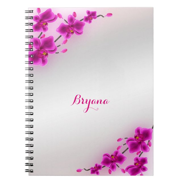 Orchid Flowers Elegant Floral Notebook (Front)