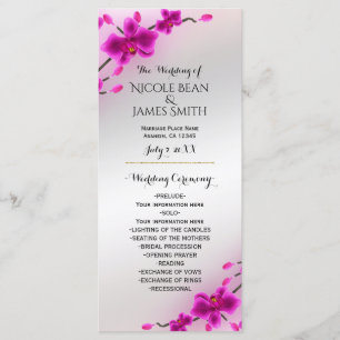 Orchid Flowers Elegant Floral Wedding Program