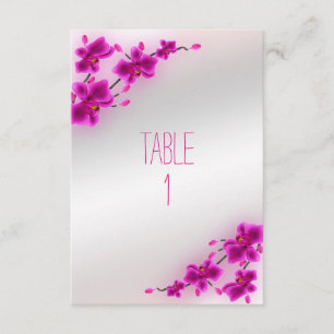 Orchid Flowers Elegant Floral Wedding Table Number