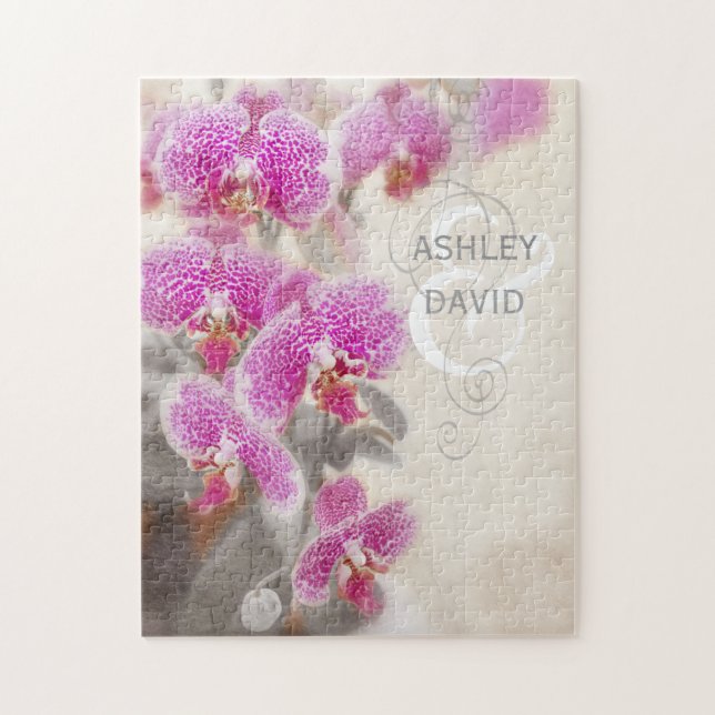 Orchid Flowers in Elegant Pink Photo Jigsaw Puzzle (Vertical)