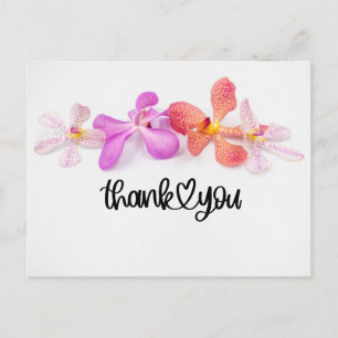 Orchid flowers on white background Thank You Card