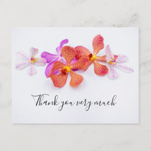 Orchid flowers on white background Thank You Card