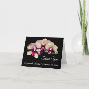 Orchid Flowers Personalized Wedding Thank You Card