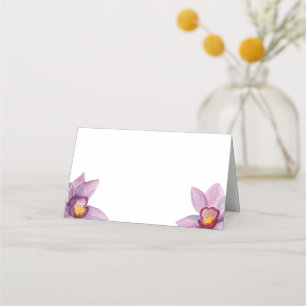 Orchid flowers seating card. Hawaii wedding floral Place Card