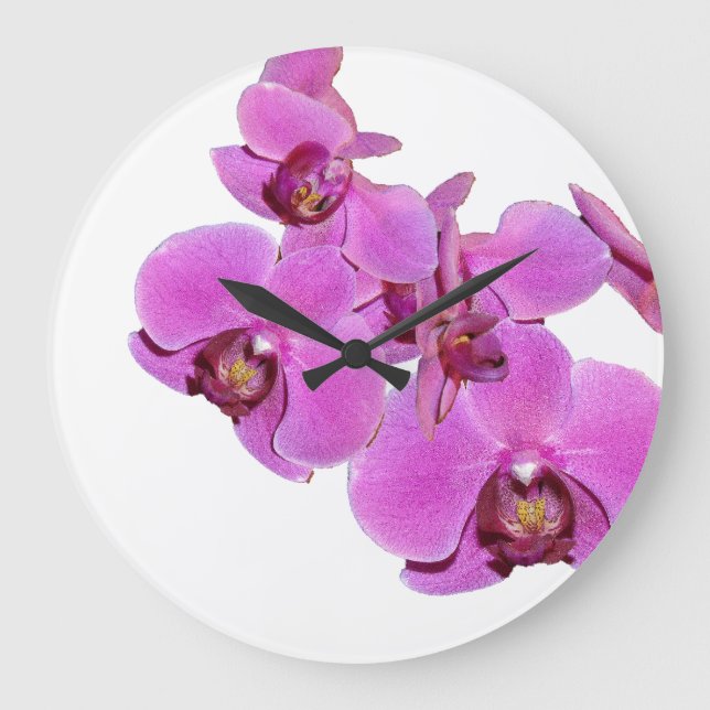 Orchid Flowers Wall Clock (Front)