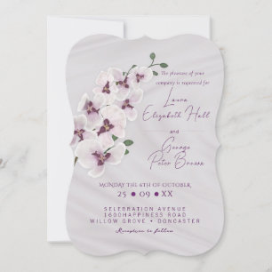 Orchid flowers wedding invitation Card