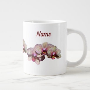 Orchid Flowers Your Name Personalised  Large Coffee Mug