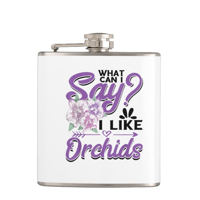 Orchid Gardening Hip Flask (Front)