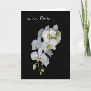 Orchid Garland Personalised Birthday Card
