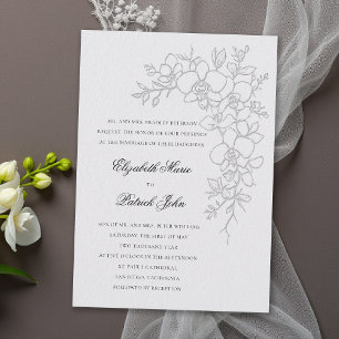 Orchid Gleam Formal Traditional Ivory Wedding Invitation