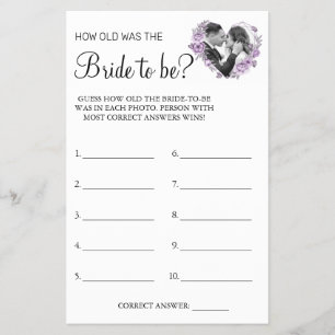 Orchid Guess how old was She shower game card