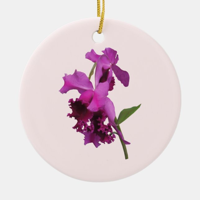 Orchid Harold Carls Ceramic Tree Decoration (Front)