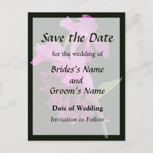 Orchid Harold Carls Save the Date Announcement Postcard