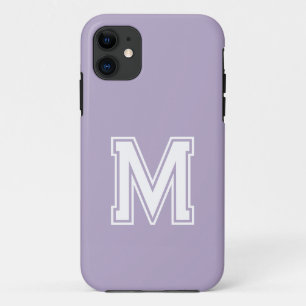 Orchid Haze Solid Colour   Minimalist Monogram iPhone 11 Case