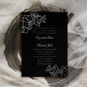 Orchid Heirloom Black White Formal Classic Wedding