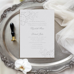 Orchid Heirloom Faux Silver Formal Classic Wedding Invitation