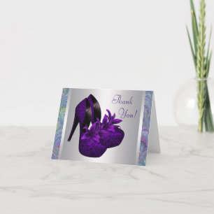 Orchid High Heels Purple Thank You Cards