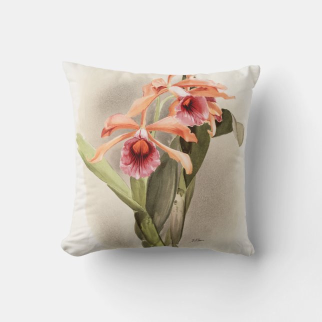 Orchid Illustrated Cushion (Front)