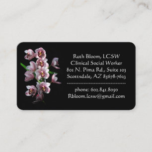 Orchid Insanity on Black Business Card