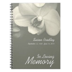 Orchid Kaki Floral Photography Funeral Guest Book