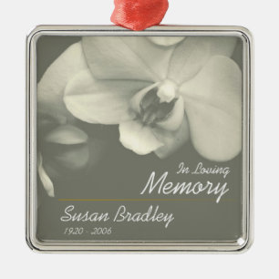 Orchid Kaki Personalised Memorial Funeral Ornament