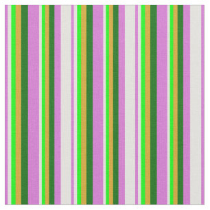 Orchid, Light Yellow, Lime, Goldenrod & Dark Green Fabric