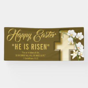 Orchid Lily Cross Easter Banner