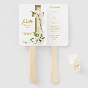 Orchid Lily Scripture Verse Hand Fan