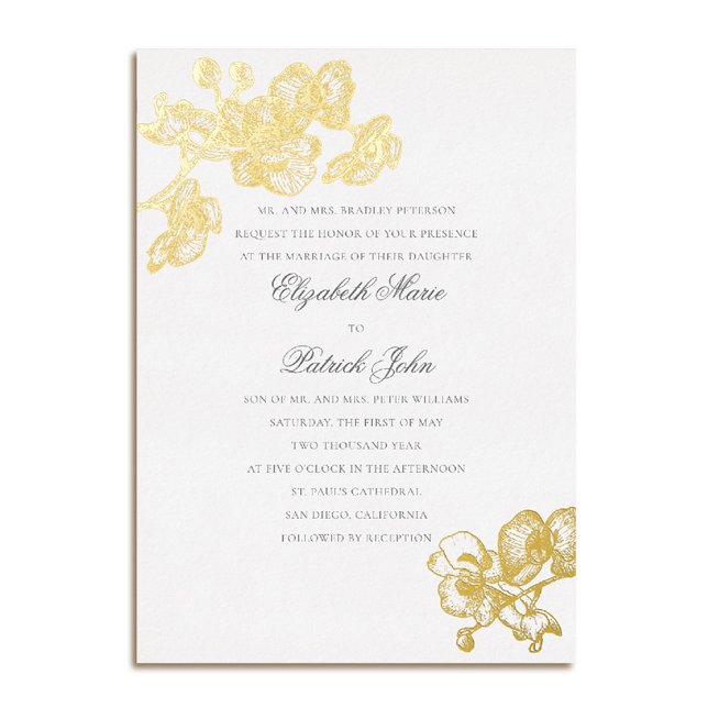 Orchid Love Pure Formal Classic Heirloom Wedding (orchid wedding invitation formal modern classic traditional black tie heirloom 4 white)