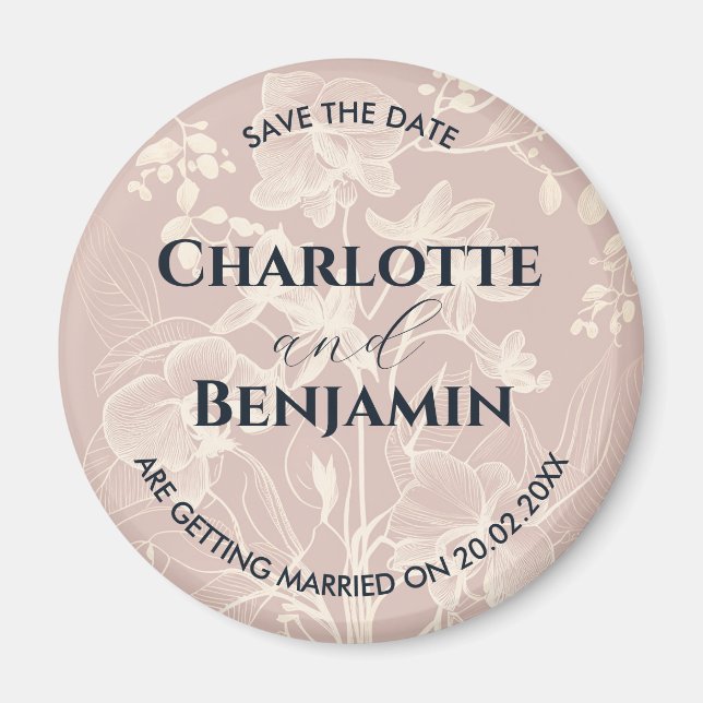 Orchid Love | Wedding | Save The Date Magnet (Front)