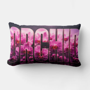 Orchid Luxury Botanical Floral Decor Lumbar Cushion