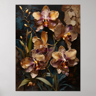 Orchid Majesty - flowers digital art poster